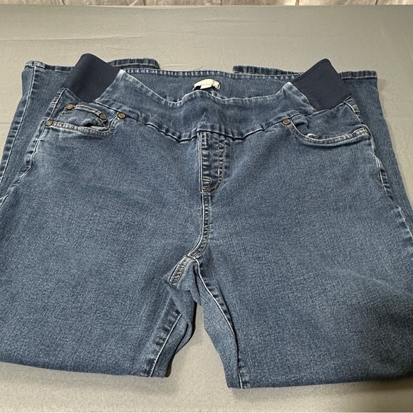 G. Woman Within Blue Denim Bootleg Jeans - Picture 1 of 4